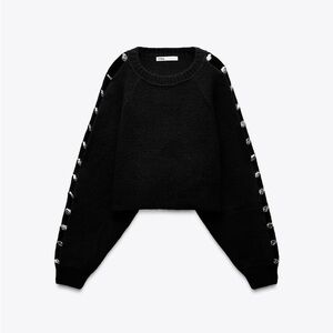 ZARA BOBBLE SLEEVE KNIT SWEATER